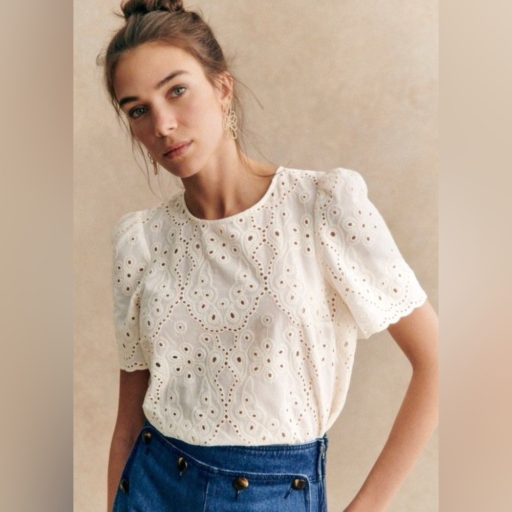 Sezane Annabelle Blouse Ecru - Size 10